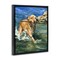 Stupell Industries Happy Labrador with Stick Floating Frame, design by George Dyachenko